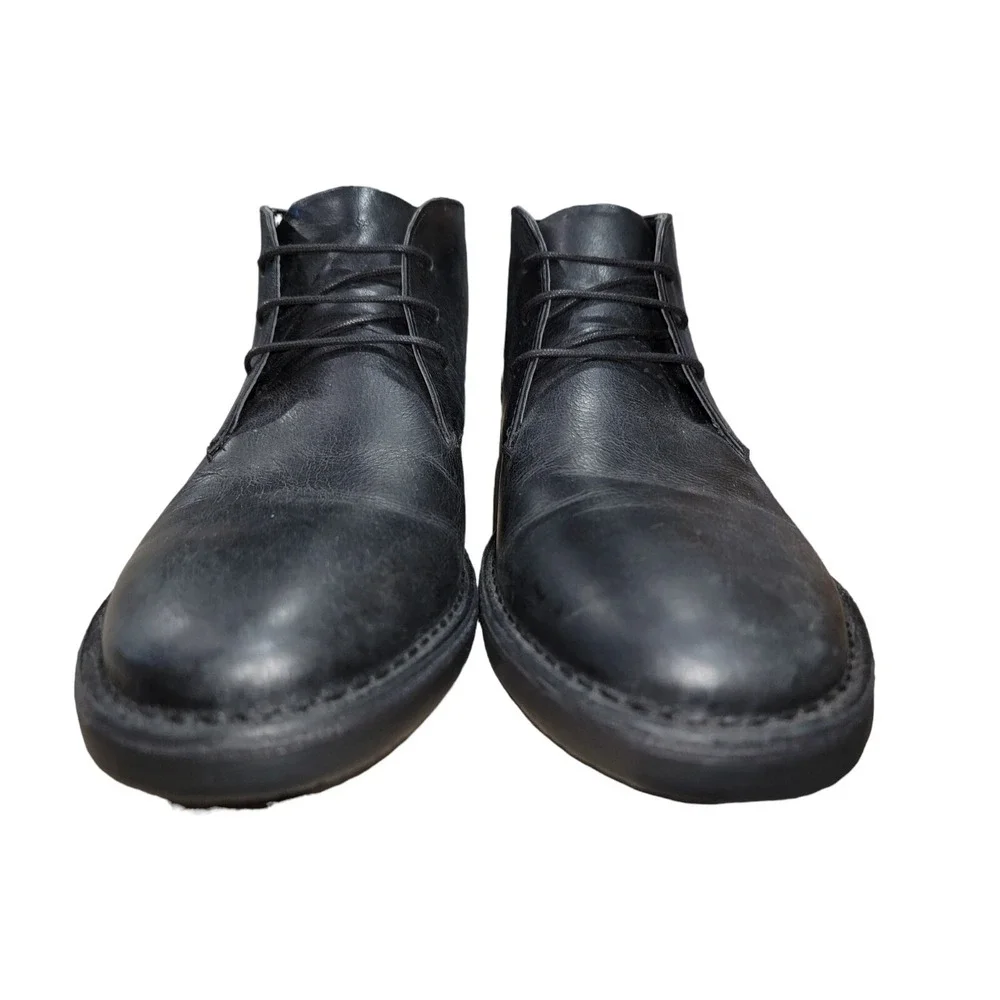 Aiden & Mason Men's Vivialdi Black Leather‎ Chukka Dress Boots Size 10.5